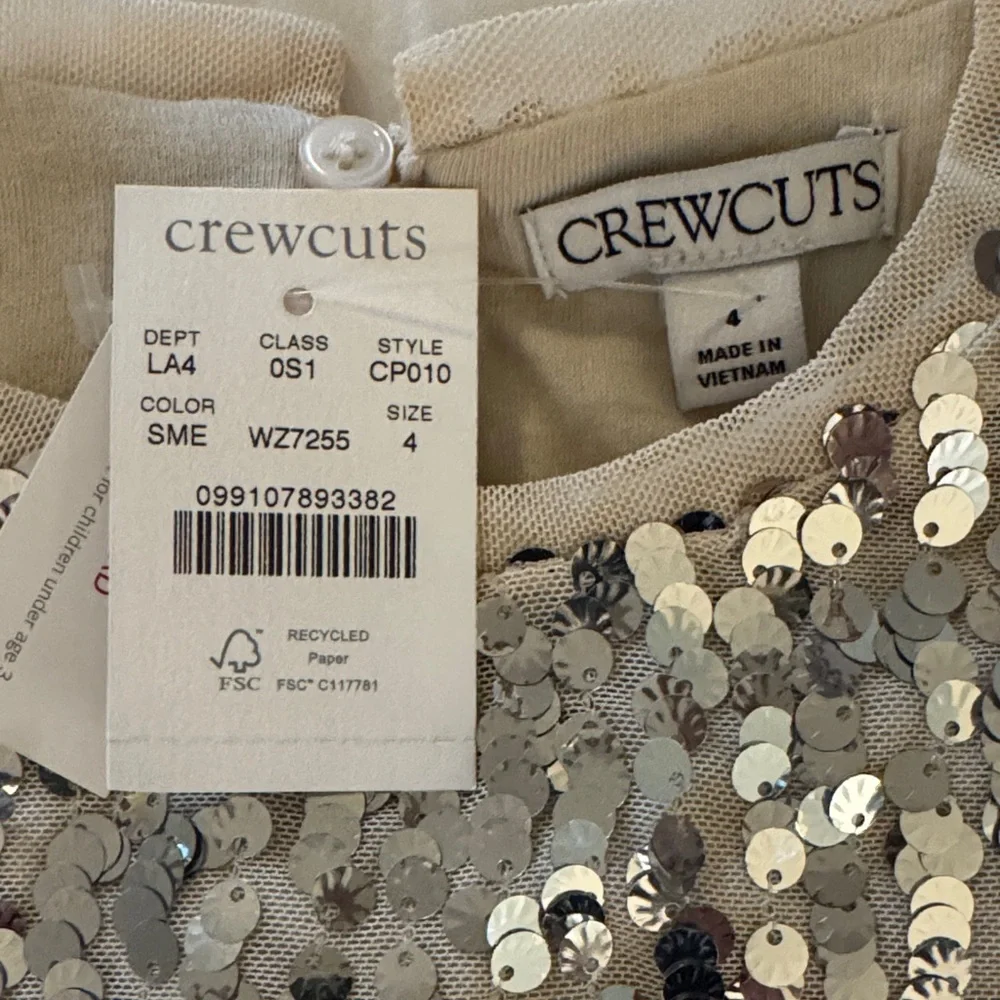 NWT J. Crew Kids Sequin Dresa - Picture 2 of 9